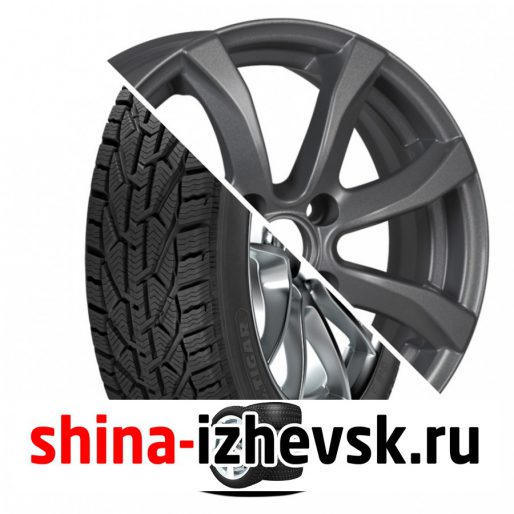 Колесо в сборе Tigar Winter 185/55 R15 T 82 + iFree Дайс 6xR15 4×98 ET35 DIA58.5 Насыщенный тёмно-серебристый в Ижевске